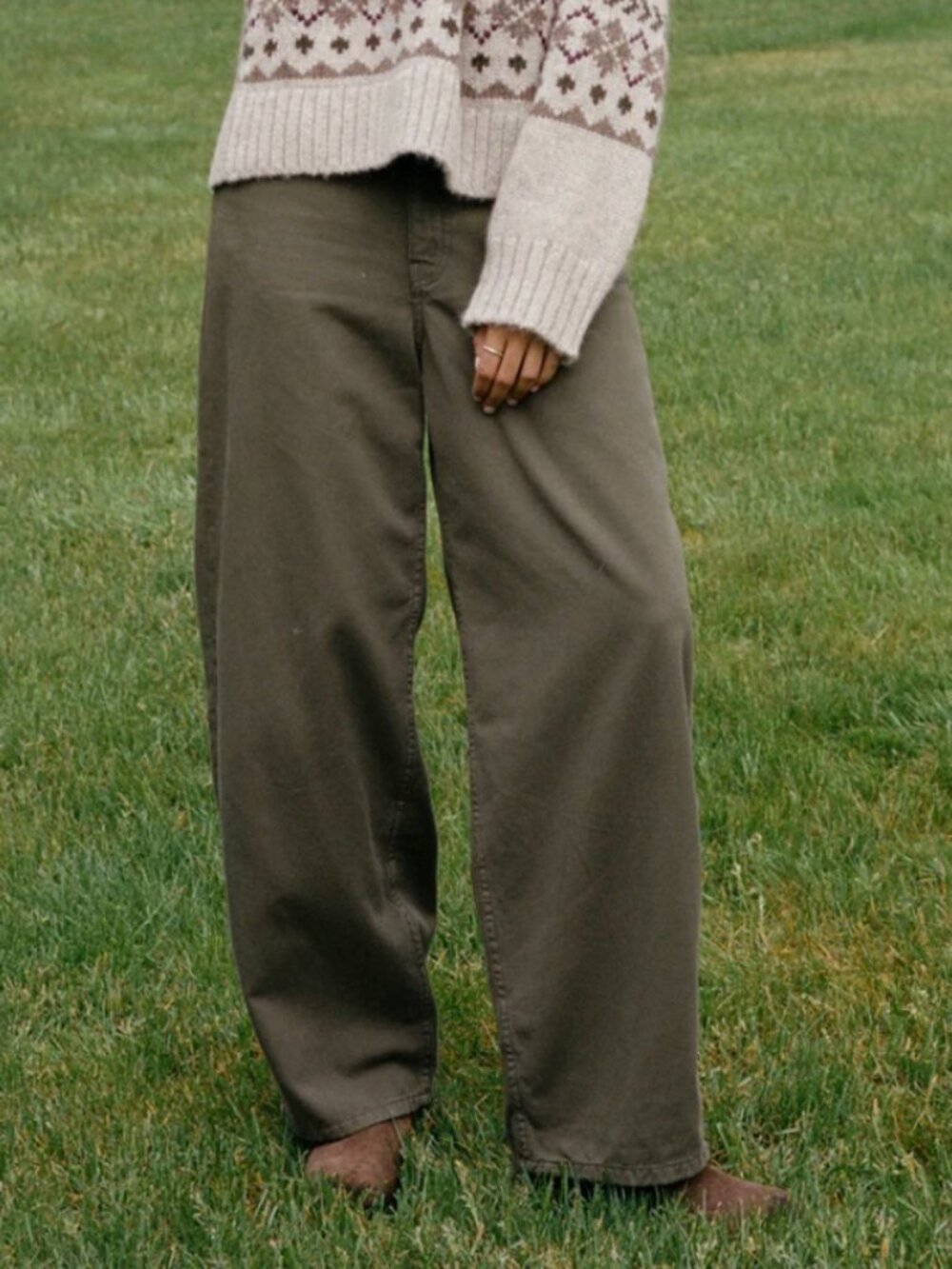 Jenni Kayne Beachwood Baggy Pant in Moss
